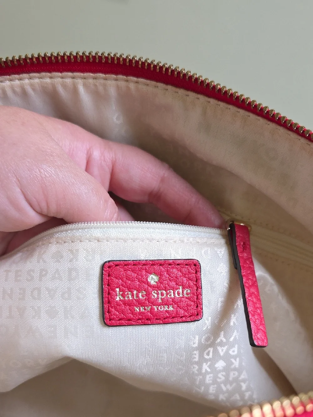 KATE SPADE SMALL RACHELLE Hot Chili Red Leather Bag BAY STREET EUC - Picture 15 of 16